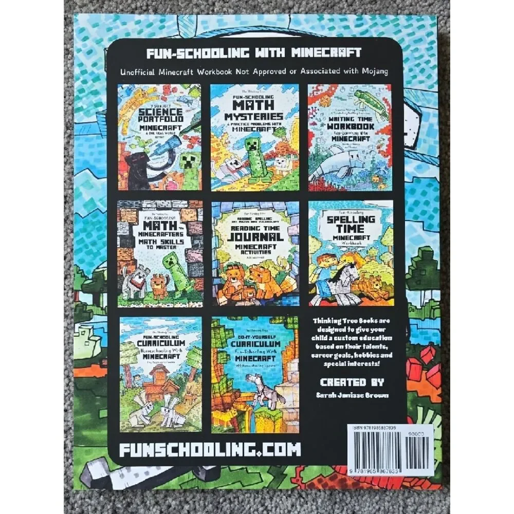 Minecraft 'All About Pets' Fun Schooling Journal - Orange & Gray